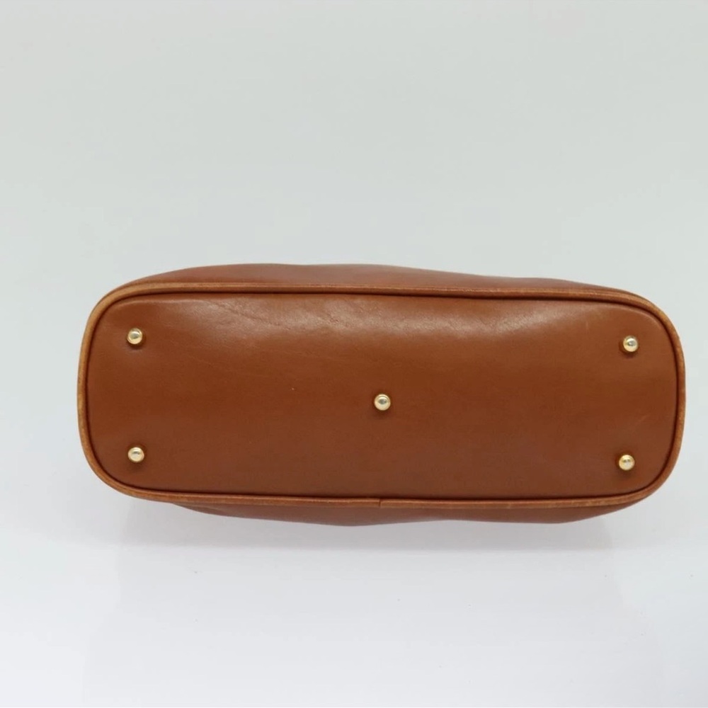 Gucci Vintage Bamboo Handle Top Zip Bag – Brown Caramel Leather, Crossbody Strap - Picture 5 of 13